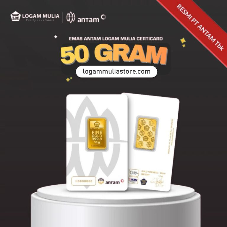 Emas ANTAM Logam Mulia Certicard – 50 gr